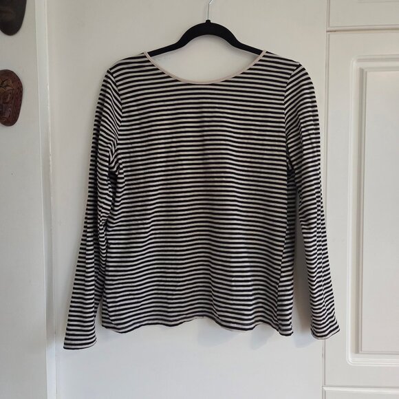 GAP Striped Long-Sleeve Top – Low Back Scoop Detail - Picture 2 of 6